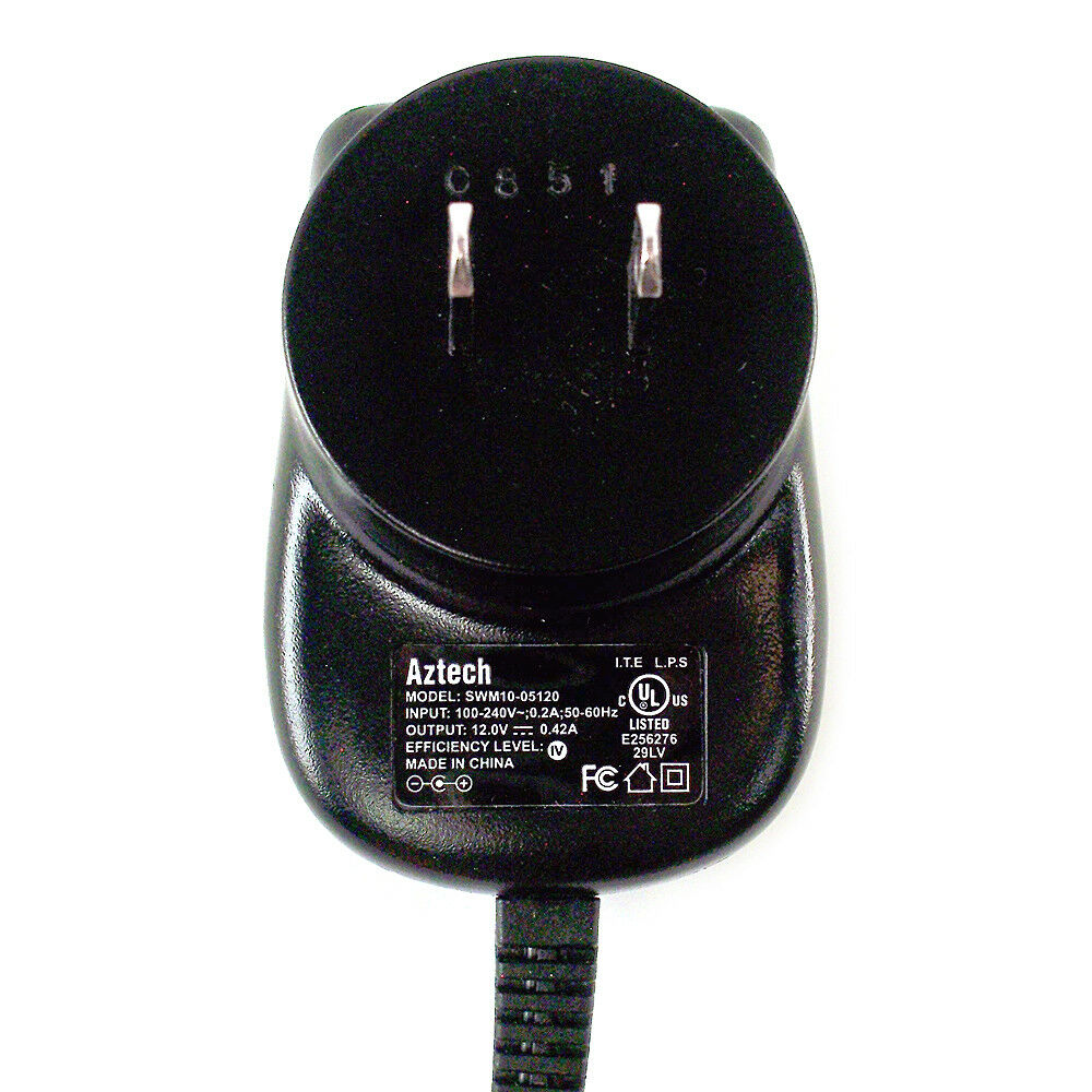 New Aztech SWM10-05120 12V 0.42A AC Adapter wall plug charger